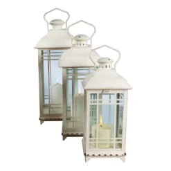 Kirkland's Home Lanterns-Metal Windowpane Lanterns, Set Of 3