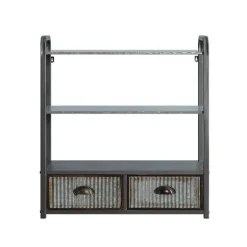 Kirkland's Home Wall Storage-Metal With 2-Drawers Rustic Wall Cabinet