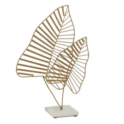 Kirkland's Home Statues & Figurines-Metallic Fern Leaf Sculpture