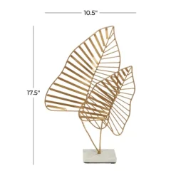 Kirkland's Home Statues & Figurines-Metallic Fern Leaf Sculpture