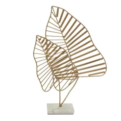 Kirkland's Home Statues & Figurines-Metallic Fern Leaf Sculpture