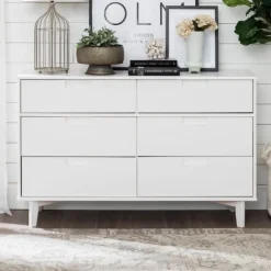 Kirkland's Home Dressers & Chests-Midcentury Grooved Handles Dresser