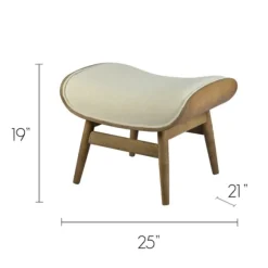 Kirkland's Home Benches & Ottomans-Mid-Century Modern Saddle Seat Ottoman