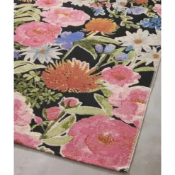 Kirkland's Home Outdoor Rugs-Midnight Garden Party Indoor/Outdoor Rug, 5X7