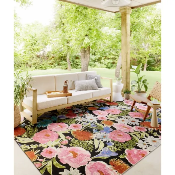 Kirkland's Home Outdoor Rugs-Midnight Garden Party Indoor/Outdoor Rug, 7X11