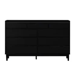 Kirkland's Home Dressers & Chests-Midnight Solid Wood Pull Tab Large Dresser