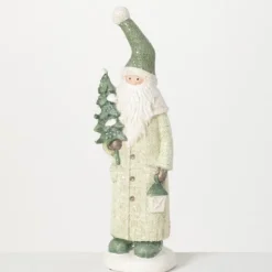 Kirkland's Home Statues & Figurines-Minty Green Santa Folk Figurine