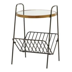 Kirkland's Home Accent & End Tables-Mirror Top Magazine Rack Side Table