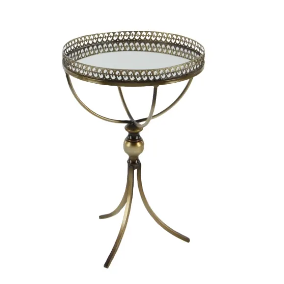 Kirkland's Home Accent & End Tables-Mirror Top Metal Accent Table