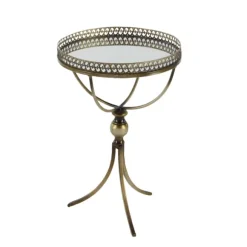 Kirkland's Home Accent & End Tables-Mirror Top Metal Accent Table