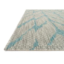 Kirkland's Home Outdoor Rugs-Mist And Aqua Chevron Outdoor Area Rug, 5X7