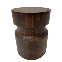 Kirkland's Home Accent & End Tables-Mocha Hourglass Mango Side Table