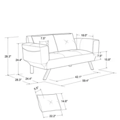 Kirkland's Home Sofas & Loveseats-Mod Wing Arm Convertible Sofa