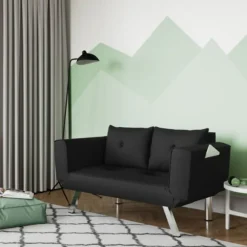 Kirkland's Home Sofas & Loveseats-Mod Wing Arm Convertible Sofa