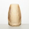 Kirkland's Home Vases-Modern Amber Ribbed Glass Vase