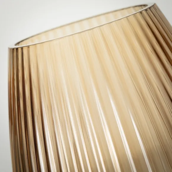 Kirkland's Home Vases-Modern Amber Ribbed Glass Vase