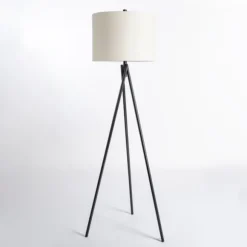 Kirkland's Home Floor Lamps-Modern Black Tripod Floor Lamp
