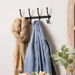 Kirkland's Home Hooks-Modern Farmhouse Black Metal Wall Hooks