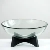 Kirkland's Home Decorative Bowls & Jars-Modern Glass Bowl With Wood Stand