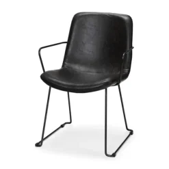 Kirkland's Home Dining Chairs-Modern Leather Wire Frame Dining Chair