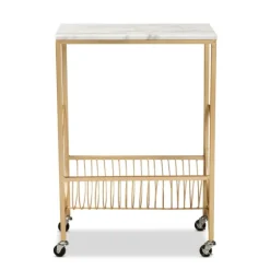 Kirkland's Home Kitchen Islands & Bar Carts-Modern Marble Deco Bar Cart