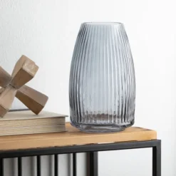 Kirkland's Home Vases-Modern Ribbed Glass Vase