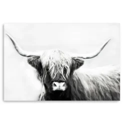 Kirkland's Home Canvas Art-Monochrome Longhorn Canvas Art Print, 60X40 In.