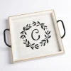 Kirkland's Home Decorative Trays-Monogram C Wood Tray With Handles