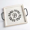 Kirkland's Home Decorative Trays-Monogram D Wood Tray With Handles