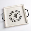 Kirkland's Home Decorative Trays-Monogram H Wood Tray With Handles