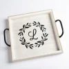 Kirkland's Home Decorative Trays-Monogram L Wood Tray With Handles