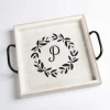 Kirkland's Home Decorative Trays-Monogram P Wood Tray With Handles