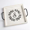 Kirkland's Home Decorative Trays-Monogram S Wood Tray With Handles