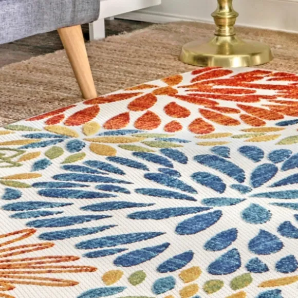 Kirkland's Home Outdoor Rugs-Multicolor Burst Indoor/Outdoor Area Rug, 5X8
