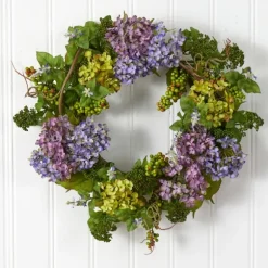 Kirkland's Home Wreaths-Multicolor Hydrangea And Berry Wreath