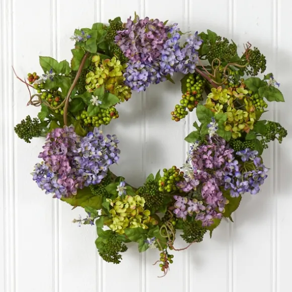 Kirkland's Home Wreaths-Multicolor Hydrangea And Berry Wreath