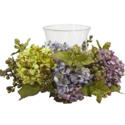 Kirkland's Home Arrangements & Greenery-Multicolor Hydrangea And Berry Candle Centerpiece