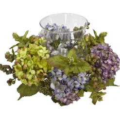 Kirkland's Home Arrangements & Greenery-Multicolor Hydrangea And Berry Candle Centerpiece