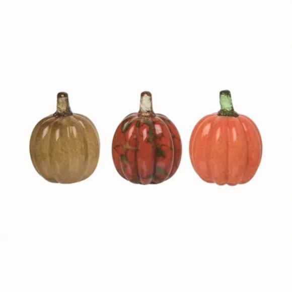 Kirkland's Home Statues & Figurines-Multicolor Mini Glass Pumpkins, Set Of 3