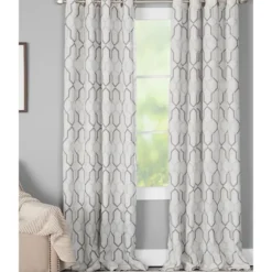 Kirkland's Home Curtains & Drapes-Mushroom Interlock Single Curtain Panel, 84 In.