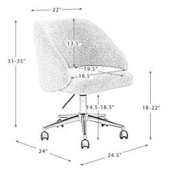 Kirkland's Home Office Furniture-Mustard Sherpa Upholstered Swivel Office Chair