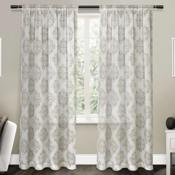 Kirkland's Home Curtains & Drapes-Nagano Linen Curtain Panel Set, 96 In.