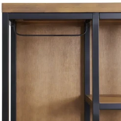 Kirkland's Home Entryway Furniture-Natural Acacia Wood And Metal Hall Tree With Bench