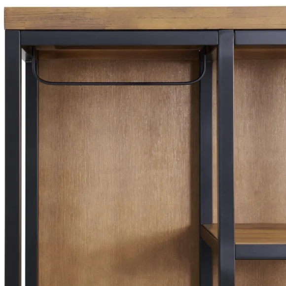 Kirkland's Home Entryway Furniture-Natural Acacia Wood And Metal Hall Tree With Bench