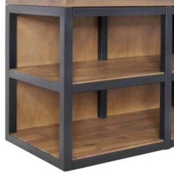 Kirkland's Home Entryway Furniture-Natural Acacia Wood And Metal Hall Tree With Bench