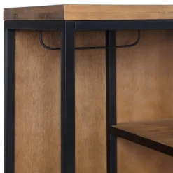 Kirkland's Home Entryway Furniture-Natural Acacia Wood And Metal 5-Shelf Hall Tree