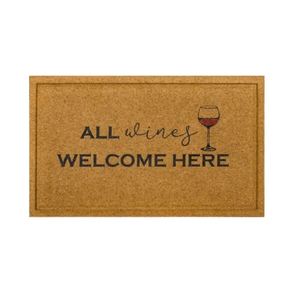 Kirkland's Home Doormats-Natural All Wines Welcome Here Doormat
