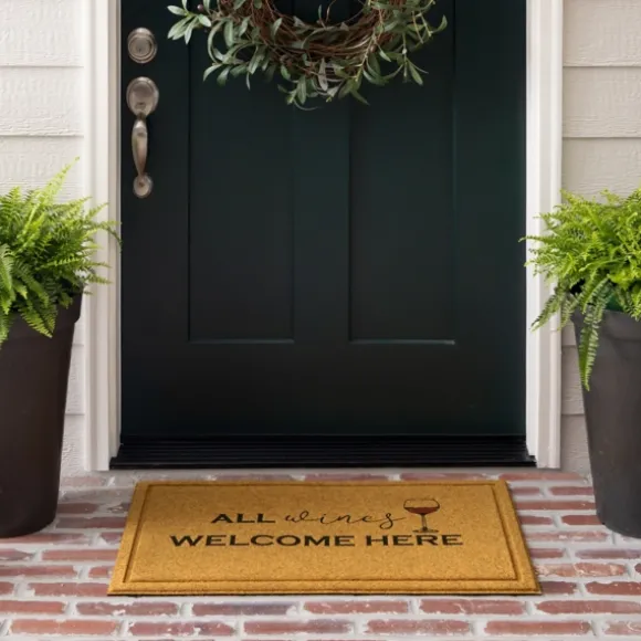 Kirkland's Home Doormats-Natural All Wines Welcome Here Doormat