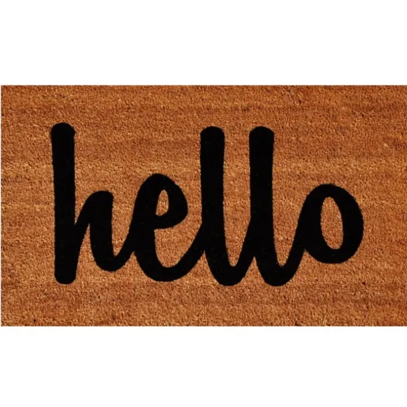 Kirkland's Home Doormats-Natural And Black Coir Hello Doormat, 29X17 In.