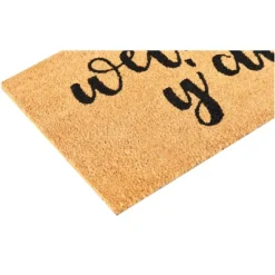 Kirkland's Home Doormats-Natural And Black Welcome Y'All Doormat
